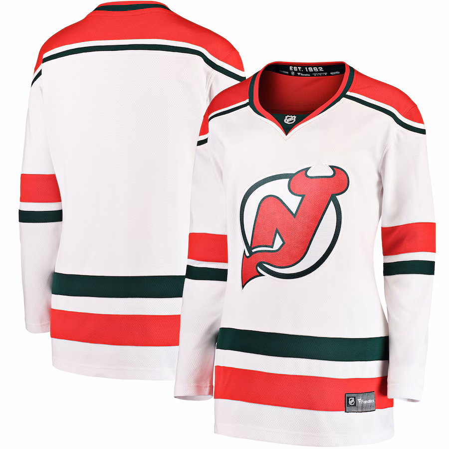Women's New Jersey Devils Fanatics White 2022/23 Heritage Premier Breakaway Jersey - Jersey