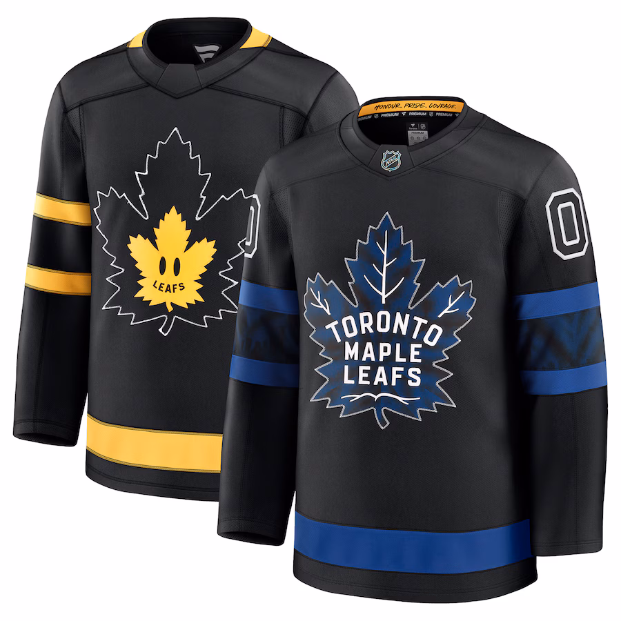 Men's Toronto Maple Leafs x drew house Fanatics Black Alternate Premium Custom Jersey - Jersey