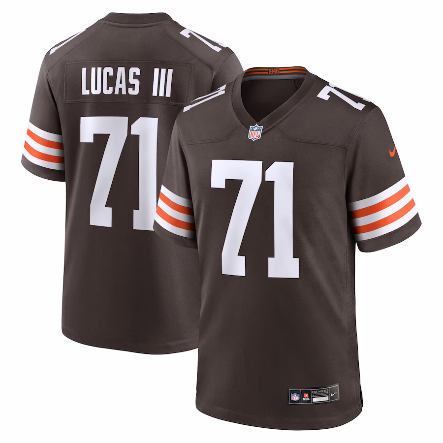 Men's Cleveland Browns Cornelius Lucas Nike Brown Team Game Jersey - Jersey