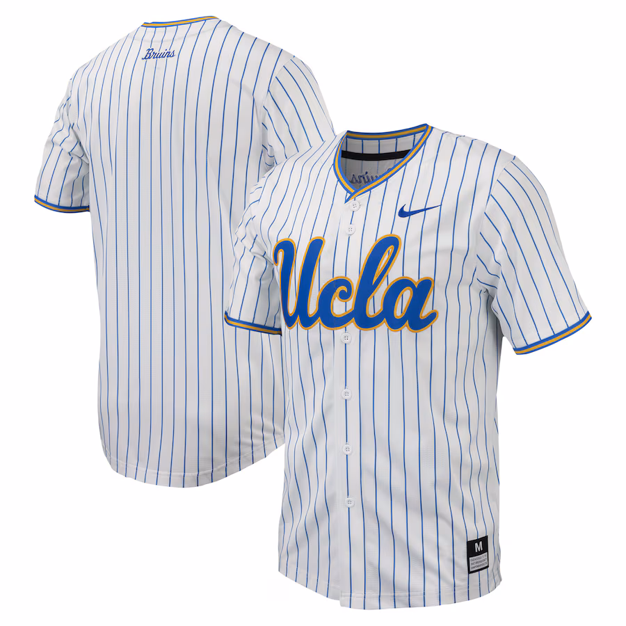 Men's Nike White UCLA Bruins Pinstripe Replica Baseball Jersey - Jersey
