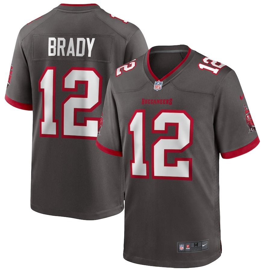 Men's Tampa Bay Buccaneers Tom Brady Nike Pewter Alternate Game Jersey - Jersey