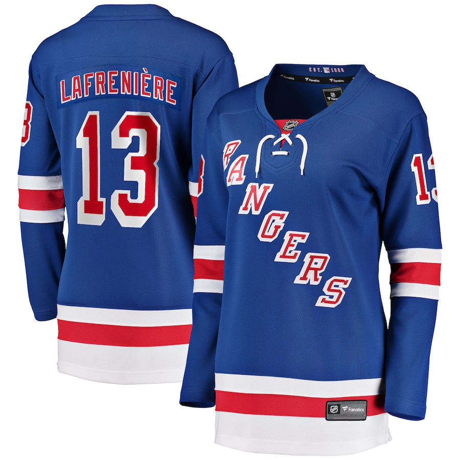 Women's New York Rangers Alexis Lafrenière Fanatics Blue Breakaway Player Jersey - Jersey