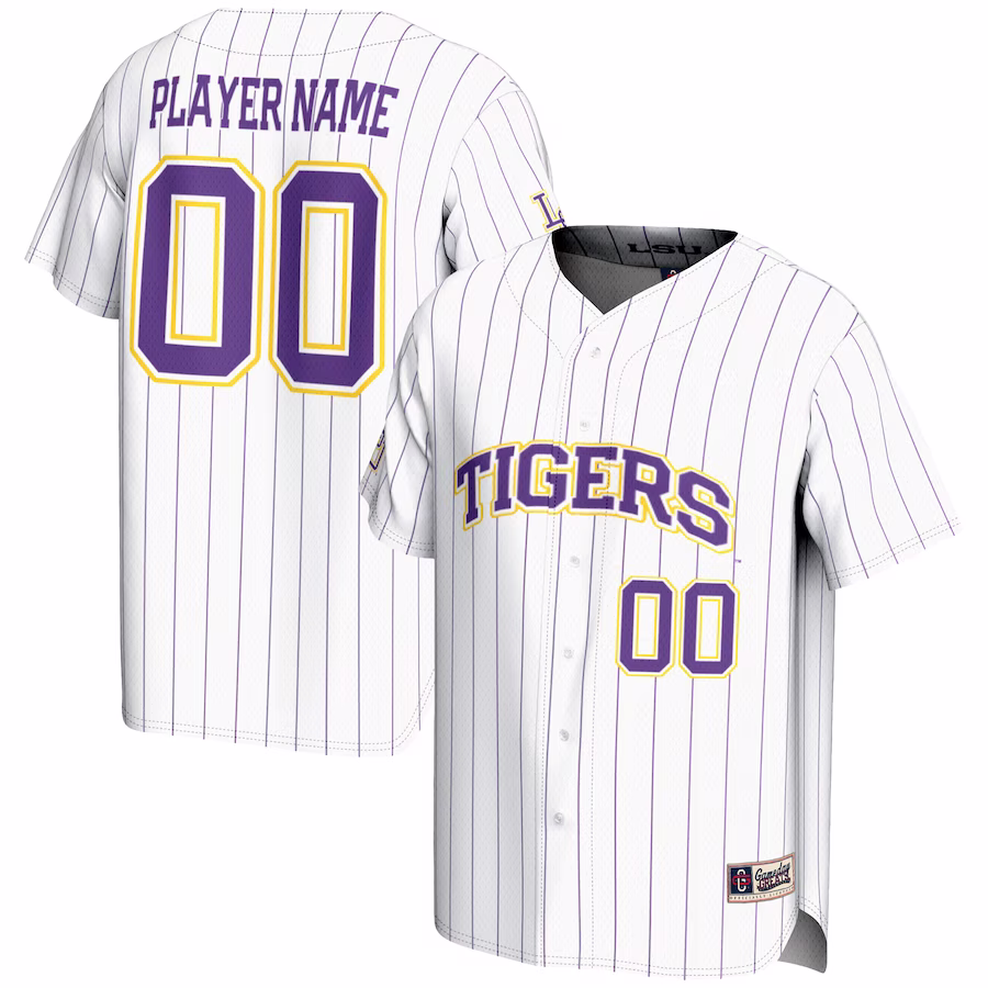 LSU Tigers GameDay Greats NIL Pick-A-Player Lightweight Baseball Jersey - White - Jersey