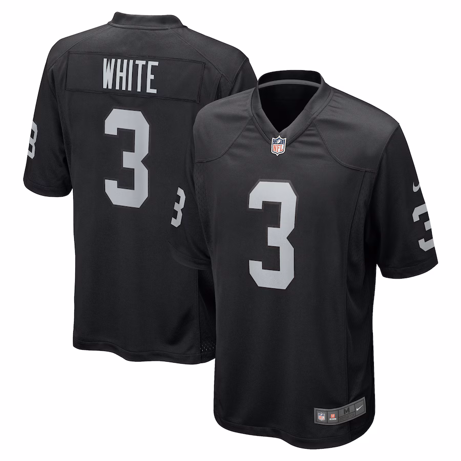 Men's Las Vegas Raiders Zamir White Nike Black Team Game Jersey - Jersey