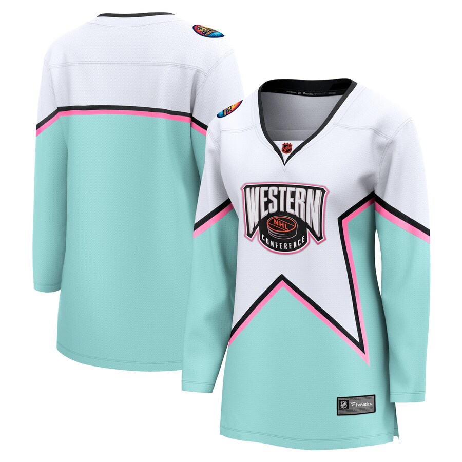 Women's Fanatics Branded White 2023 NHL All-Star Game Western Conference Breakaway Jersey - Jersey