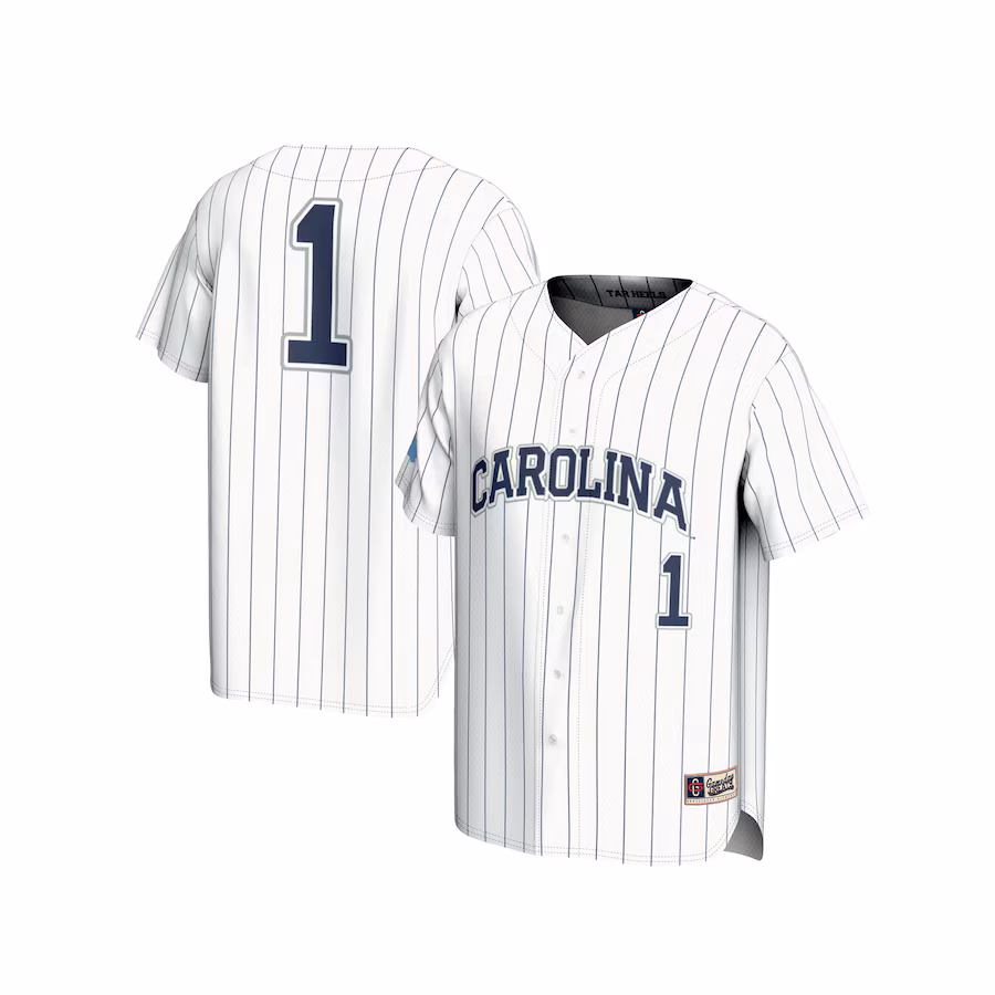 Unisex GameDay Greats  White #1 North Carolina Tar Heels Lightweight Baseball Fashion Jersey - Jersey