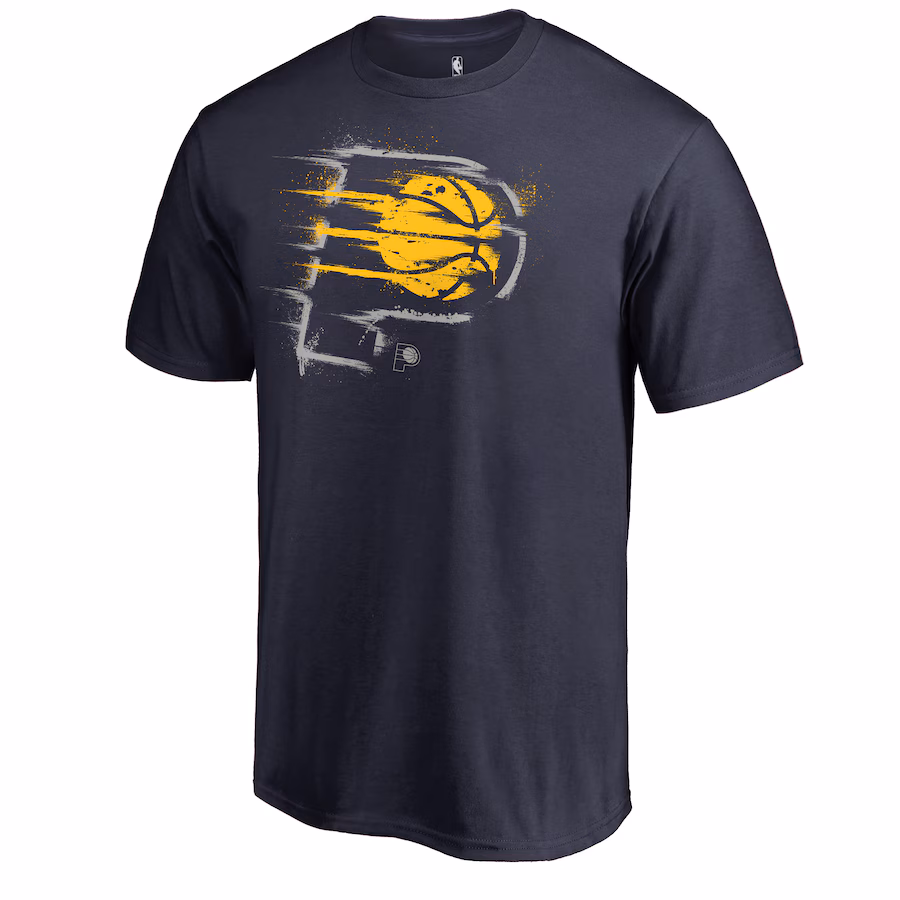 Men's Indiana Pacers Navy Splatter Logo T-Shirt - Jersey