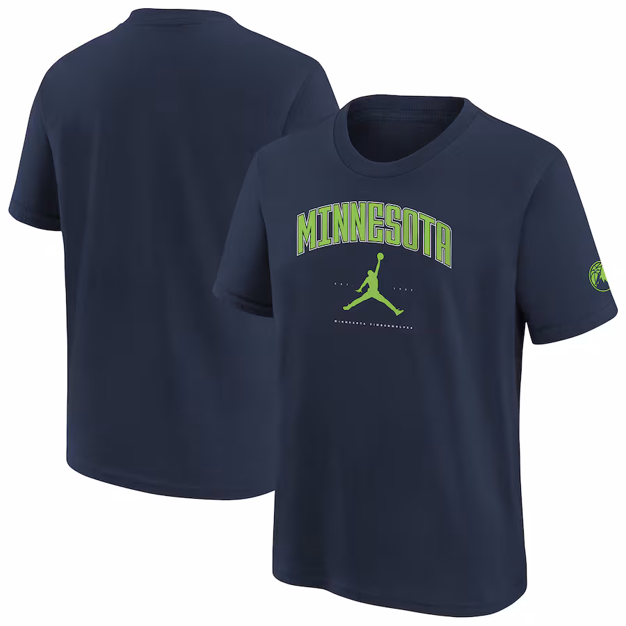 Youth Minnesota Timberwolves Jordan Brand Navy Essential Cities T-Shirt - Jersey