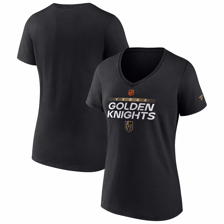 Women's Vegas Golden Knights Fanatics Black Confidential Program V-Neck T-Shirt - Jersey