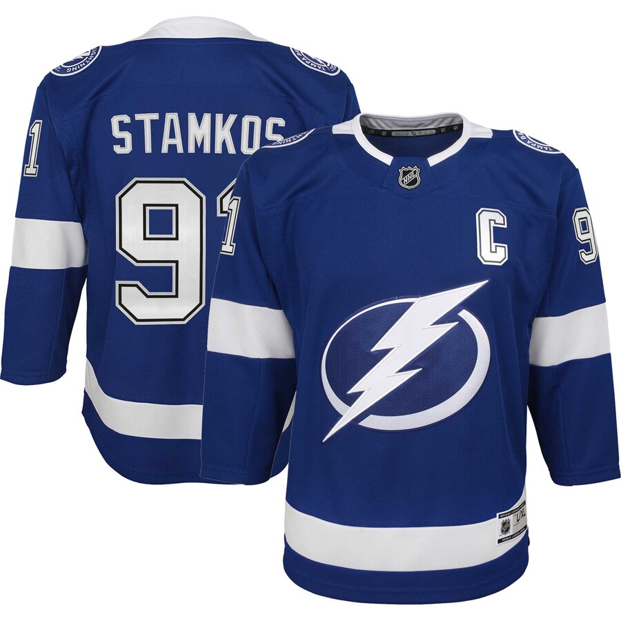 Youth Tampa Bay Lightning Steven Stamkos Blue Home Captain Premier Player Jersey - Jersey