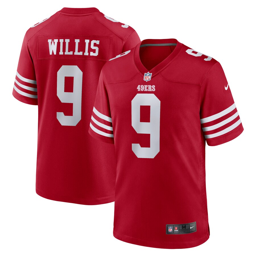 Men's San Francisco 49ers Brayden Willis Nike Scarlet Team Game Jersey - Jersey