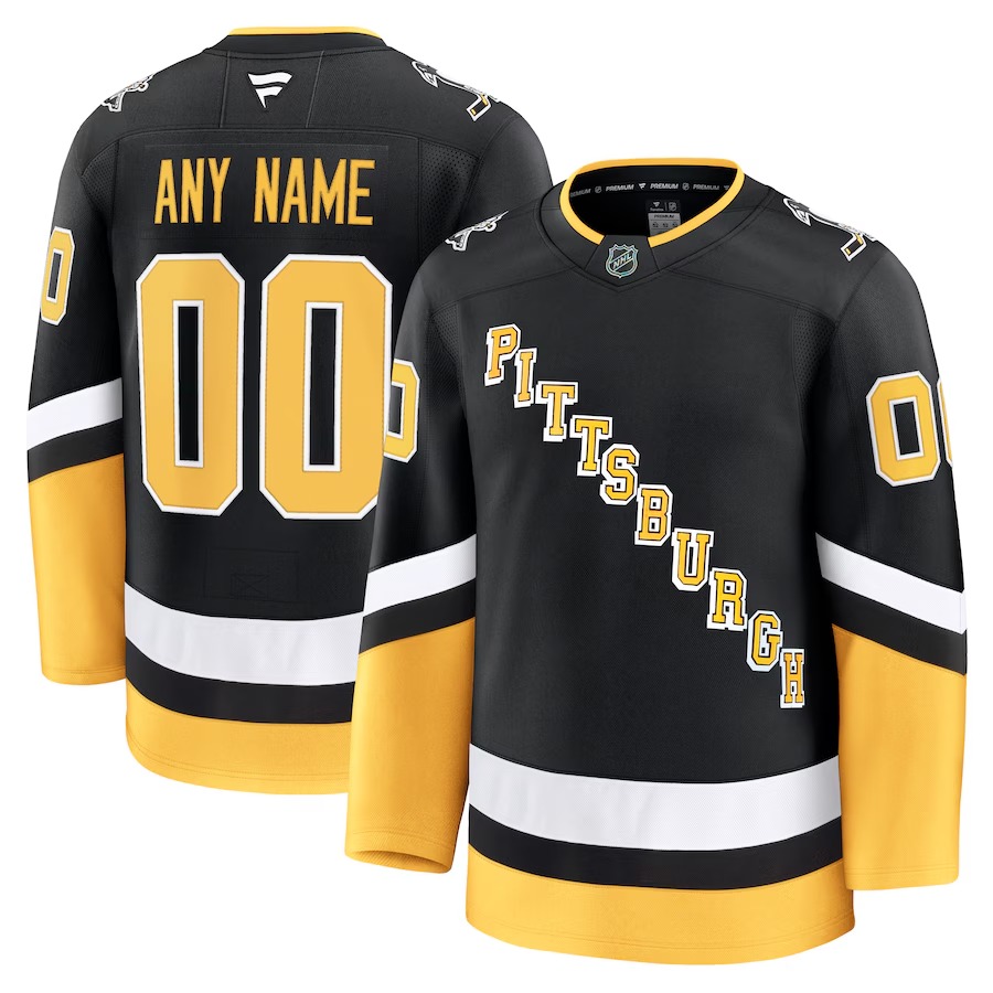 Men's Pittsburgh Penguins Fanatics Black Alternate Premium Custom Jersey - Jersey