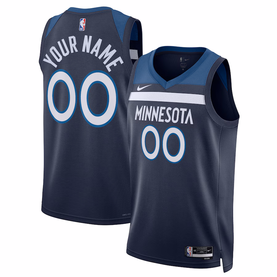 Unisex Minnesota Timberwolves Nike Navy Swingman Custom Jersey - Icon Edition - Jersey