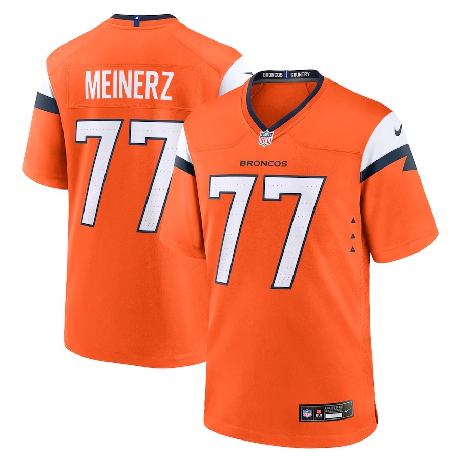 Men's Denver Broncos Quinn Meinerz Nike Orange Team Game Jersey - Jersey