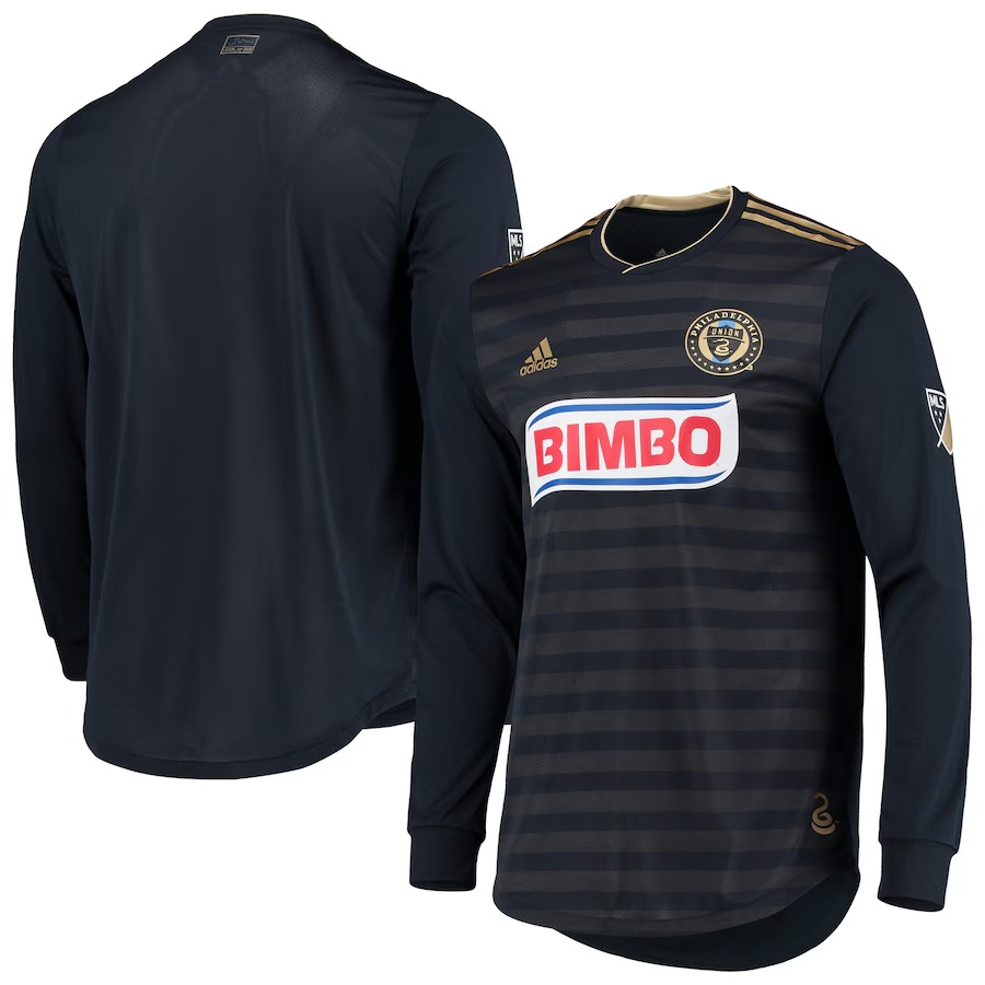 Men's Philadelphia Union adidas Navy 2018 Away Authentic Long Sleeve Jersey - Jersey