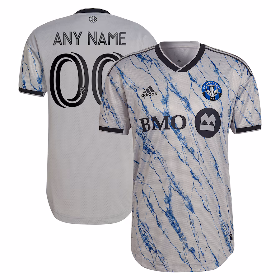 Men's CF Montreal adidas Gray 2023 Secondary Authentic Custom Jersey - Jersey