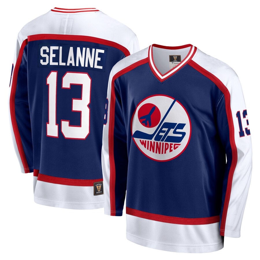 Men's Winnipeg Jets Teemu Selanne Fanatics Branded Navy Breakaway Retired Player Jersey - Jersey