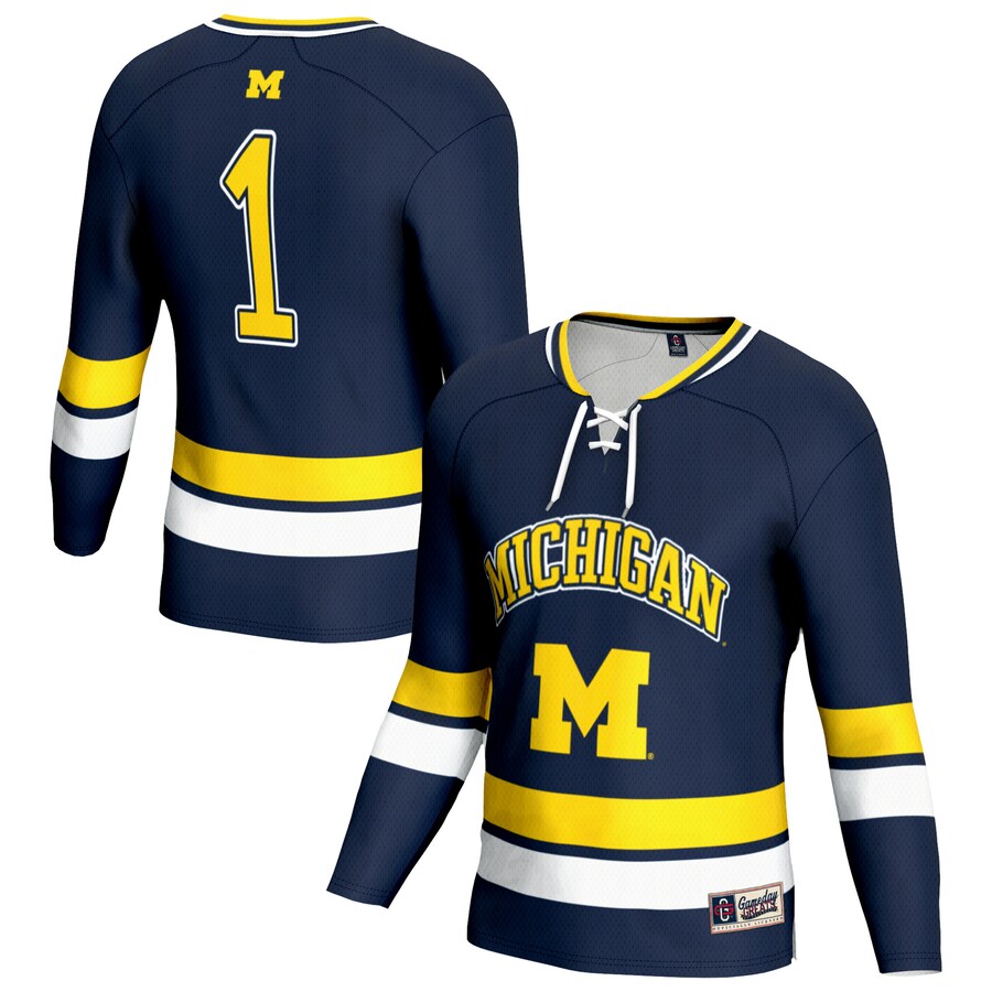 Unisex GameDay Greats  Navy Michigan Wolverines Lightweight Women's Hockey Team Fashion Jersey - Jersey