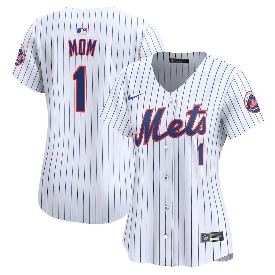 Women's New York Mets Nike White #1 Mom Home Limited Jersey - Jersey