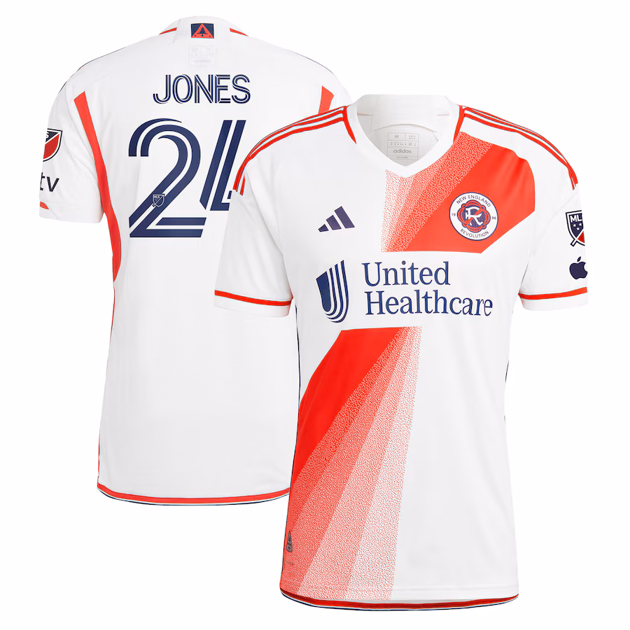 Men's New England Revolution DeJuan Jones adidas White 2023 Defiance Authentic Jersey - Jersey