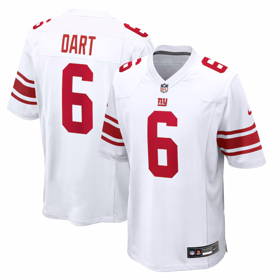 Men's New York Giants Jaxson Dart Nike White Game Jersey - Jersey