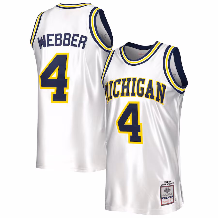Men's Mitchell & Ness Chris Webber White Michigan Wolverines 1991/92 Authentic Jersey - Jersey