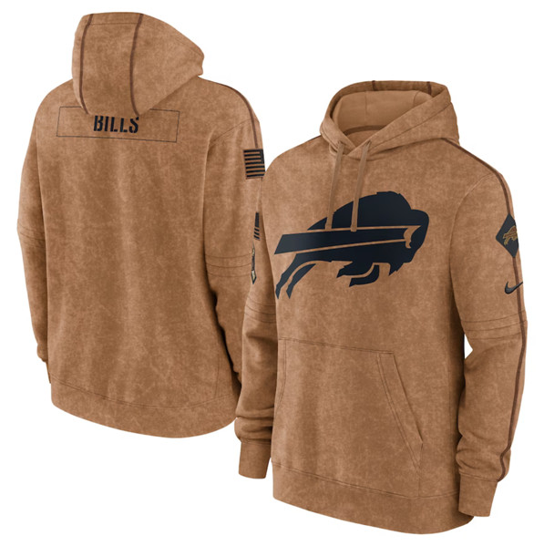 Men's Buffalo Bills 2023 Brown Salute to Service Pullover Hoodie - Jersey