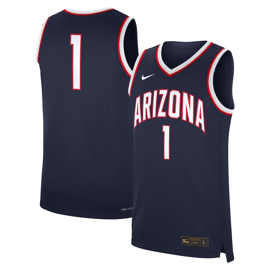 Men's Nike #1 Navy Arizona Wildcats Road Replica Jersey - Jersey