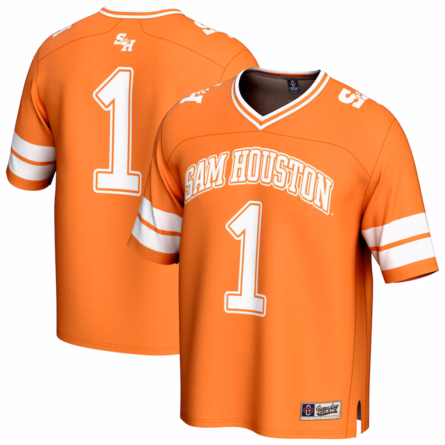 GameDay Greats #1 Orange Sam Houston State Bearkats Lightweight Collegiate Football Fashion Jersey - Jersey