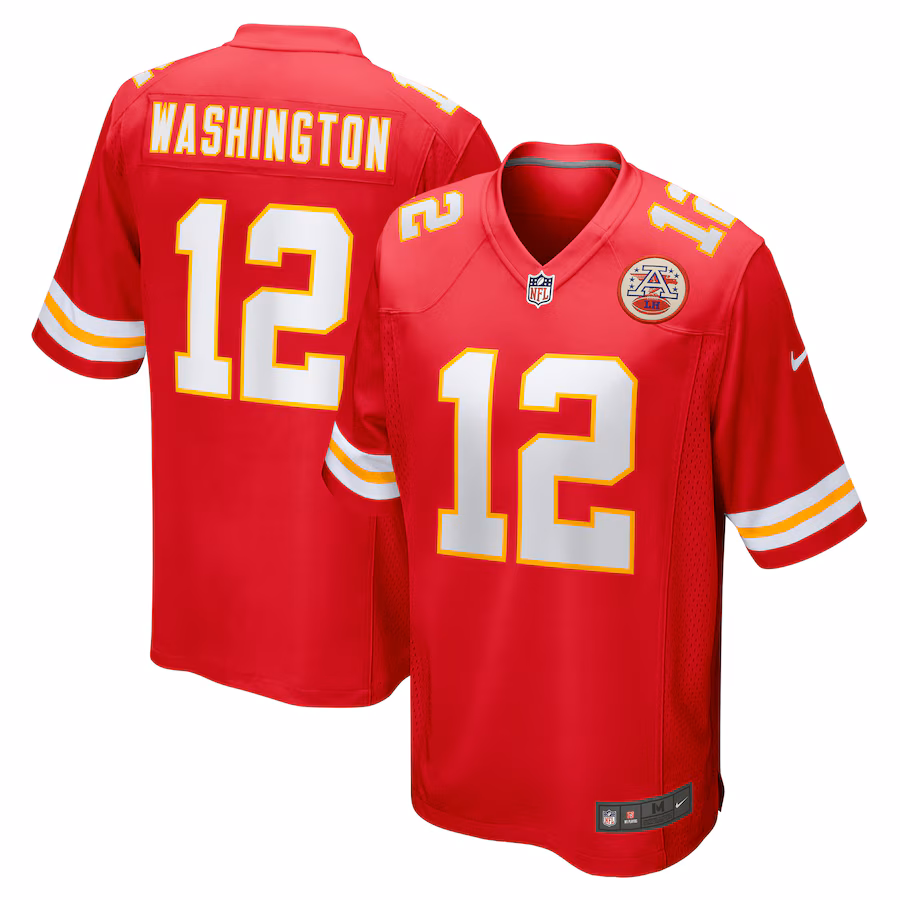Men's Kansas City Chiefs Montrell Washington Nike  Red Team Game Jersey - Jersey
