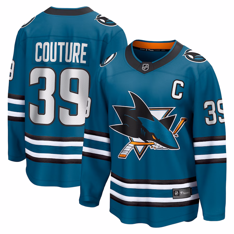 Men's San Jose Sharks Logan Couture Fanatics Teal Home Breakaway Jersey - Jersey