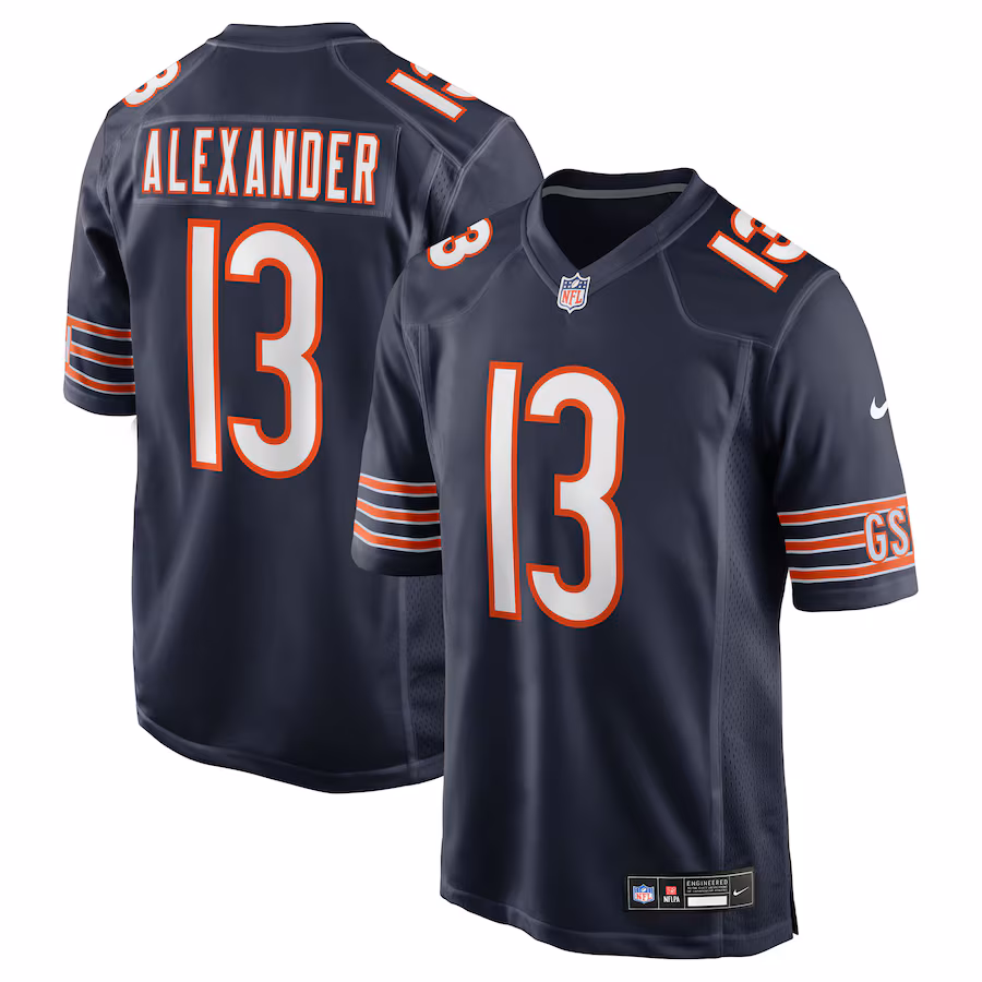 Men's Chicago Bears Maurice Alexander Nike Navy Team Game Jersey - Jersey