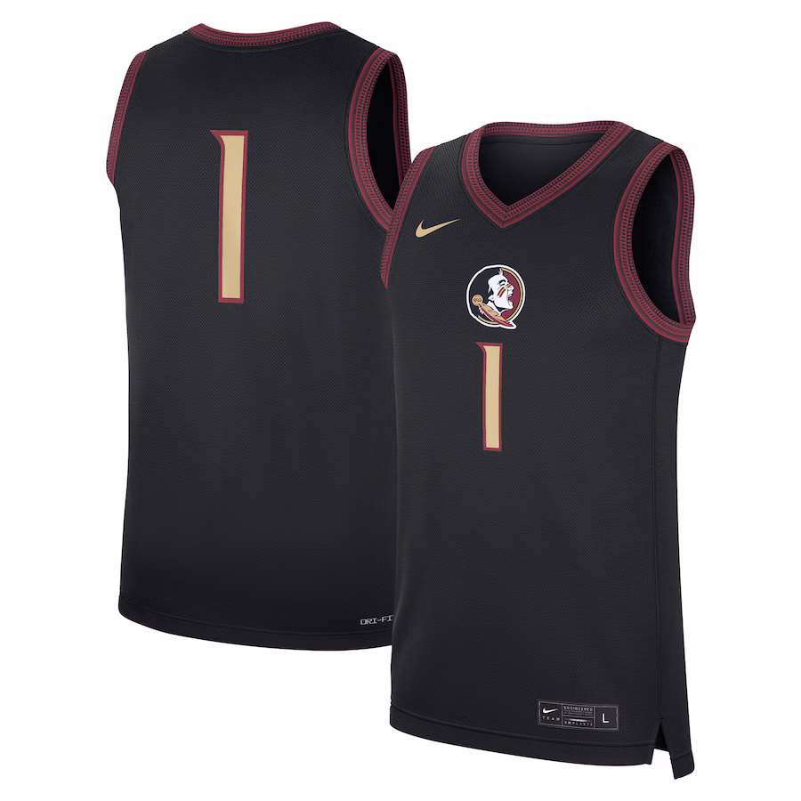 Men's Nike #1 Black Florida State Seminoles Alternate Replica Jersey - Jersey