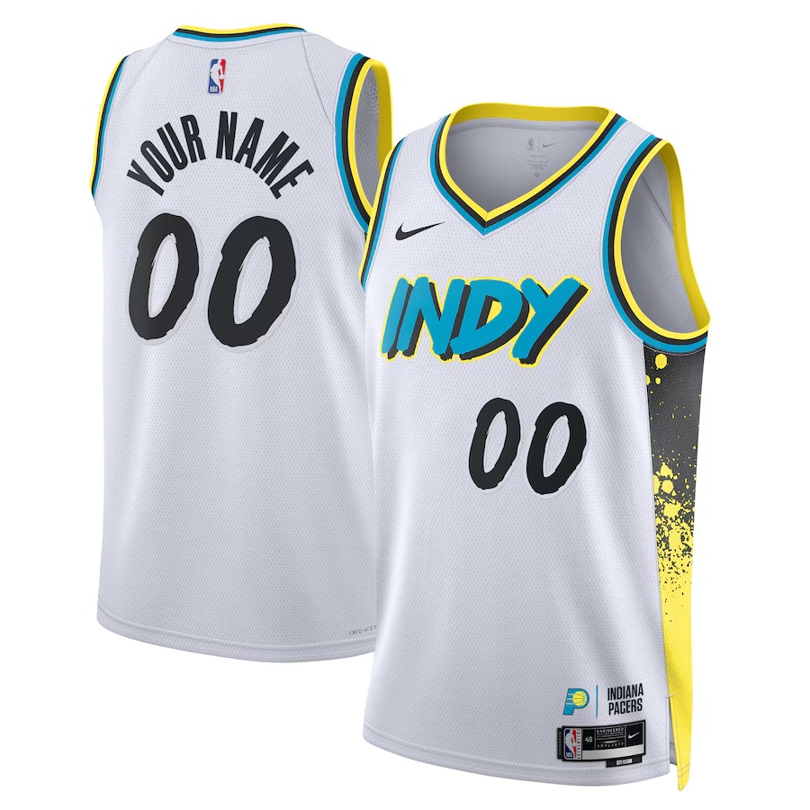 Unisex Indiana Pacers Nike White 2024/25 Custom Swingman Jersey - City Edition - Jersey