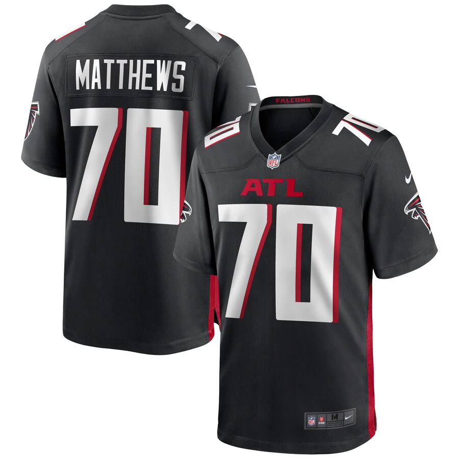 Men's Atlanta Falcons Jake Matthews Nike Black Game Jersey - Jersey