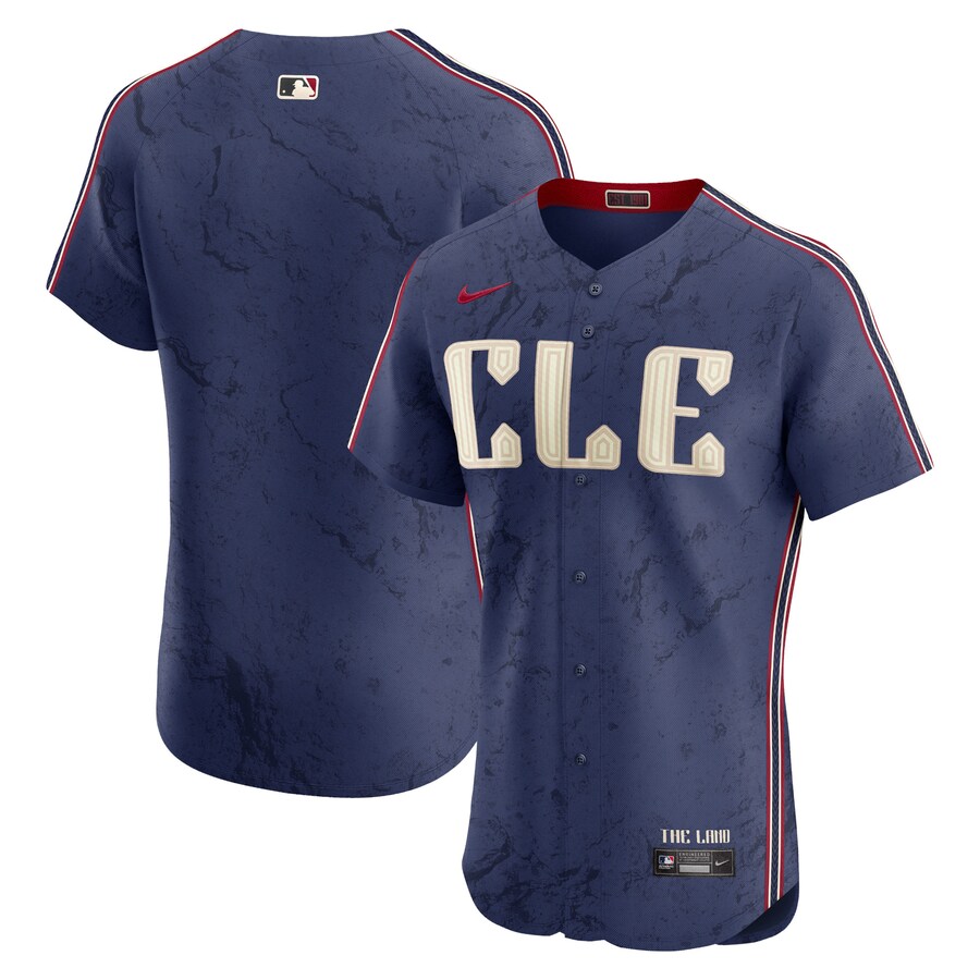 Men's Cleveland Guardians Nike Navy 2024 City Connect Elite Jersey - Jersey