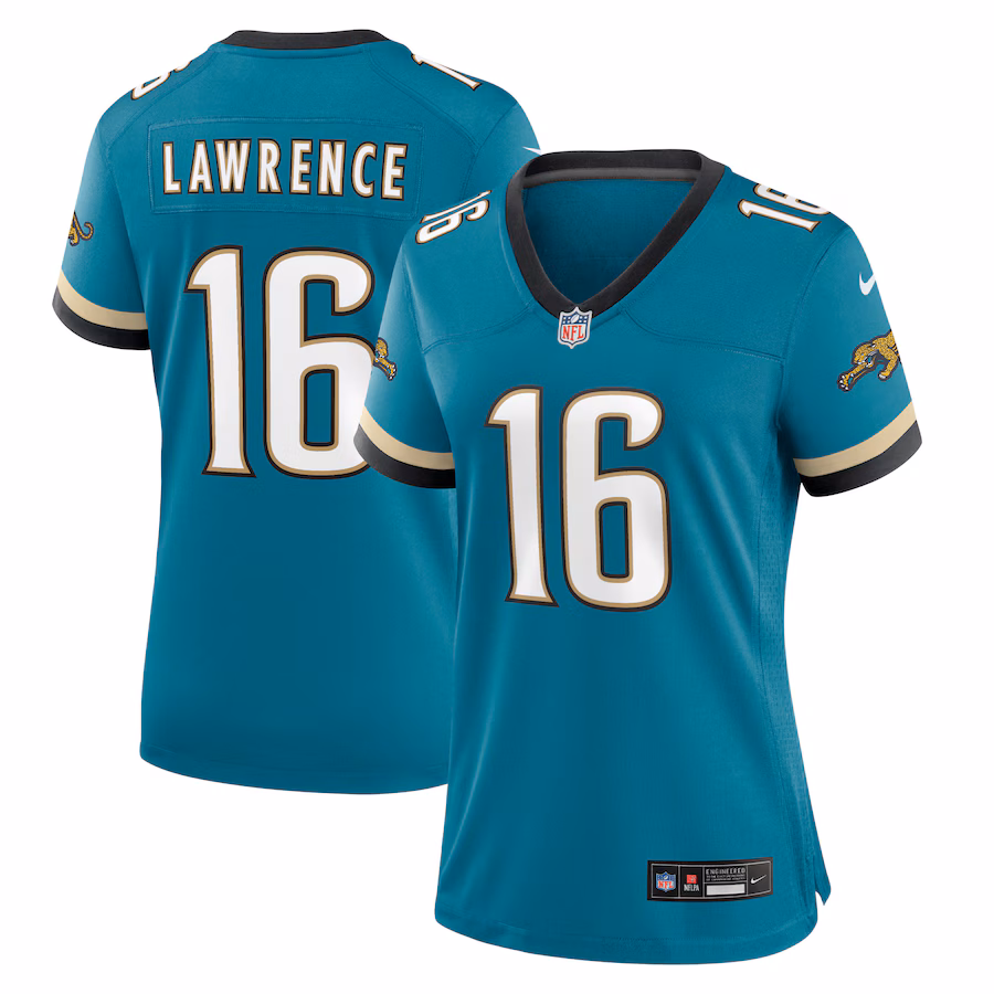 Women's Jacksonville Jaguars Trevor Lawrence Nike Teal Prowler Throwback Game Jersey - Jersey