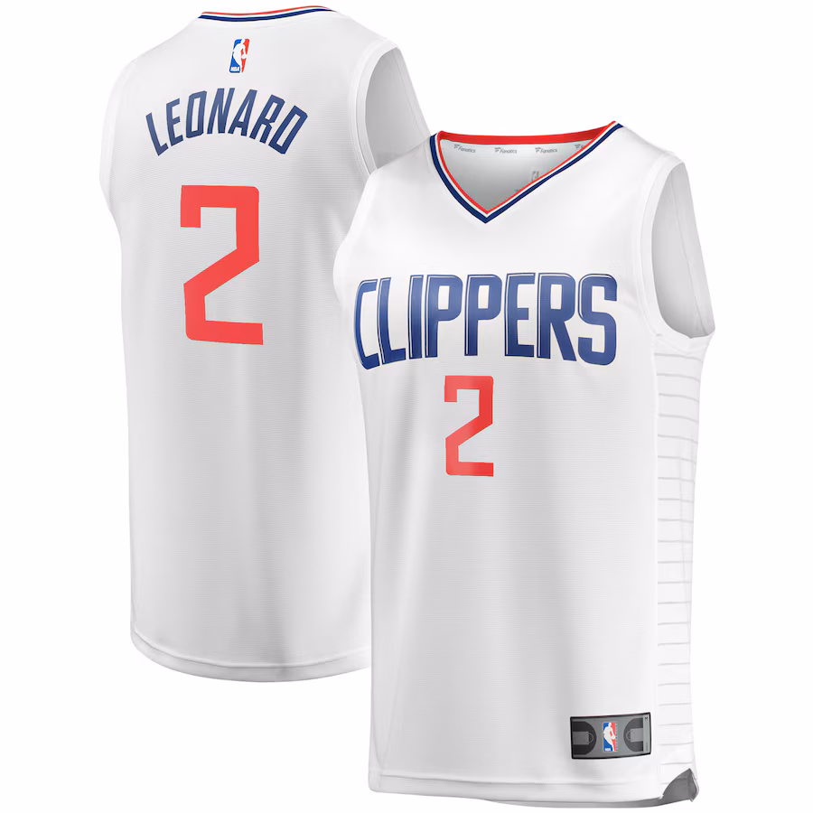 Youth LA Clippers Kawhi Leonard Fanatics White 2020/21 Fast Break Player Jersey - Association Edition - Jersey