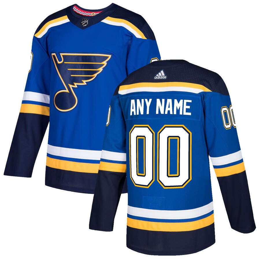 Men's St. Louis Blues adidas Blue Authentic Custom Jersey - Jersey