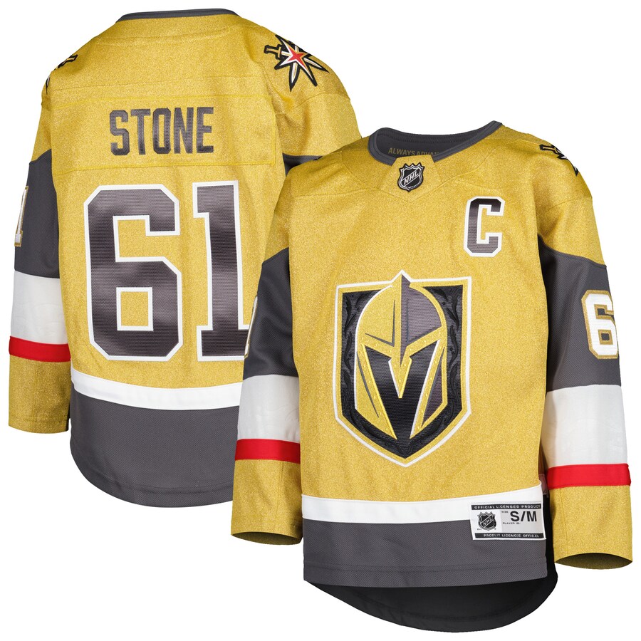 Youth Vegas Golden Knights Mark Stone Gold Home Captain Patch Premier Player Jersey - Jersey
