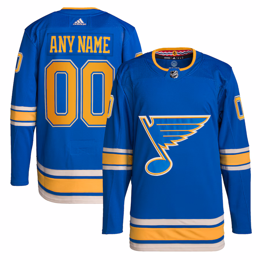 Men's St. Louis Blues adidas Blue Alternate Primegreen Authentic Custom Jersey - Jersey