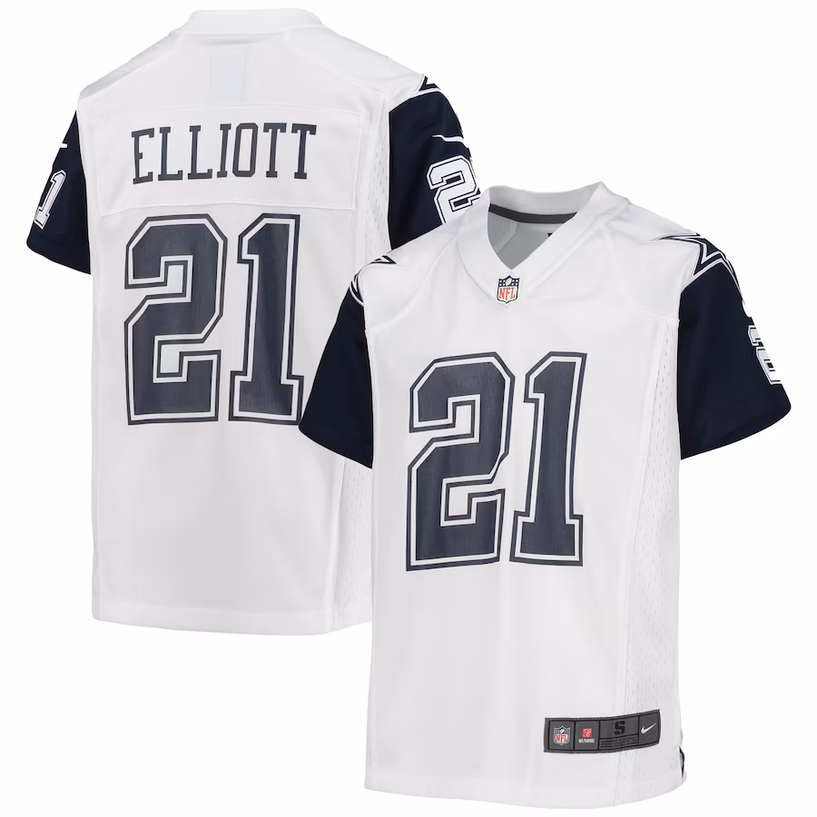 Youth Dallas Cowboys Ezekiel Elliott Nike White Alternate Game Jersey - Jersey