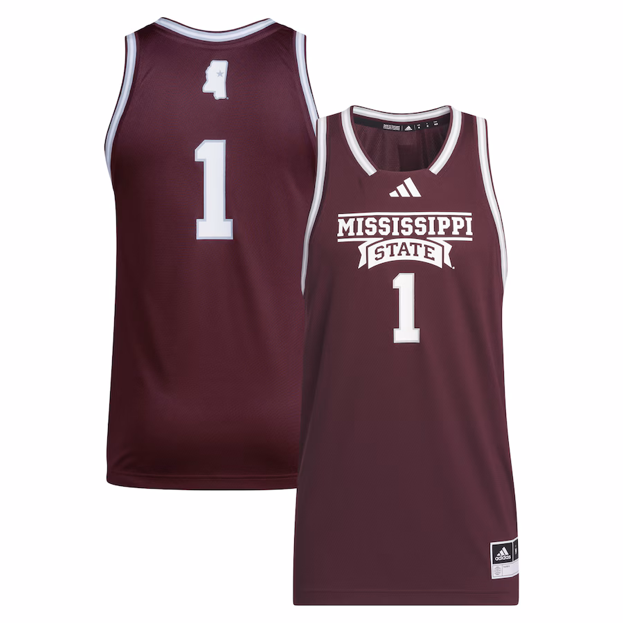 Men's adidas #1 Maroon Mississippi State Bulldogs Swingman Jersey - Jersey