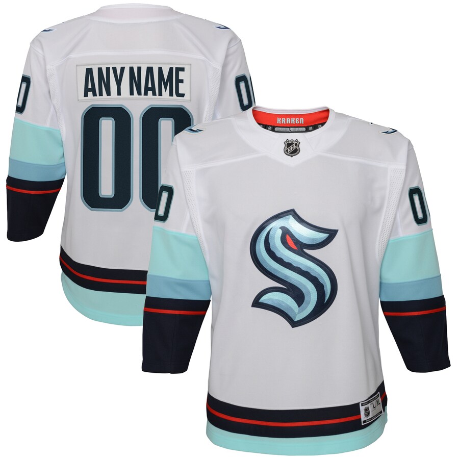 Youth Seattle Kraken White Away Premier Custom Jersey - Jersey