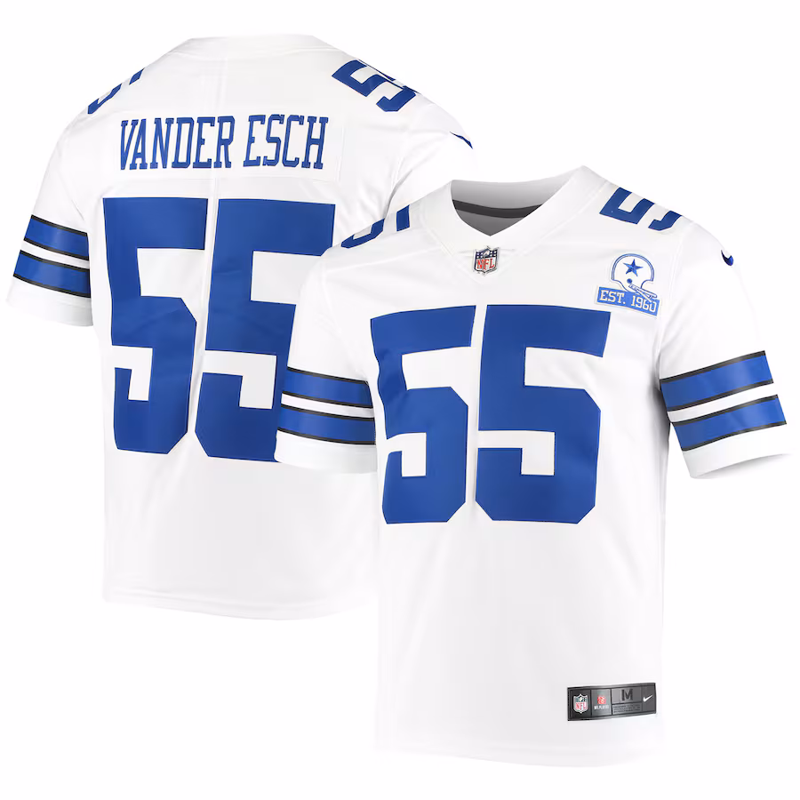 Men's Dallas Cowboys Leighton Vander Esch Nike White 60th Anniversary Limited Jersey - Jersey