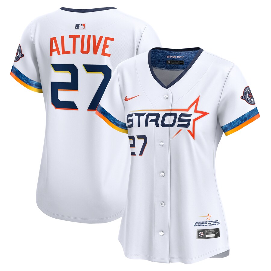 Women's Houston Astros Jose Altuve Nike White 2025 City Connect Limited Jersey - Jersey