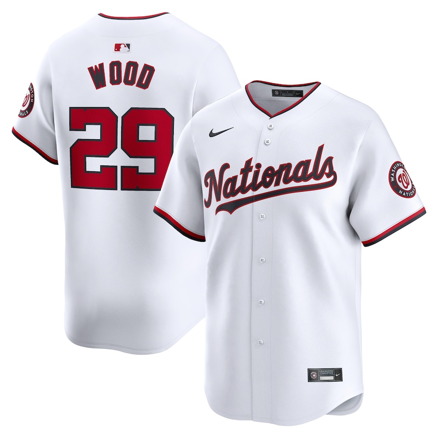 Youth Washington Nationals James Wood Nike White Home Limited Player Jersey - Jersey