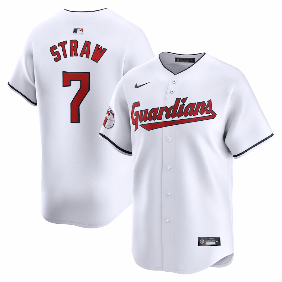 Men's Cleveland Guardians Myles Straw Nike White Home Limited Player Jersey - Jersey