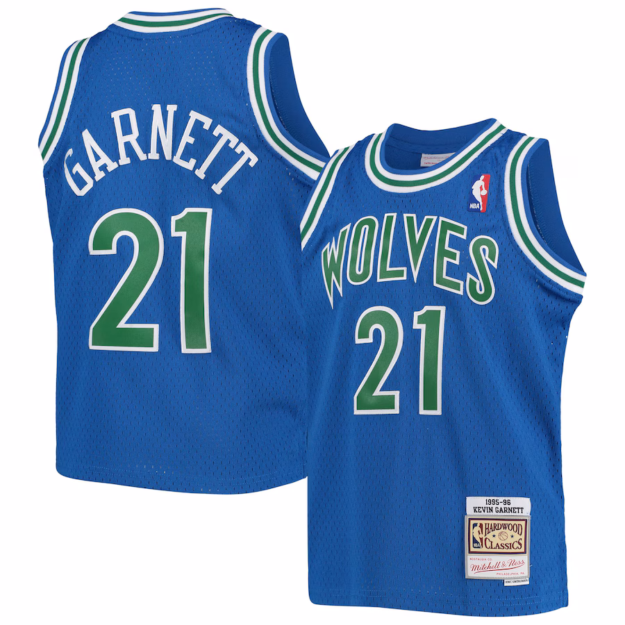Youth Minnesota Timberwolves Kevin Garnett Mitchell & Ness Blue 1995-96 Hardwood Classics Swingman Jersey - Jersey