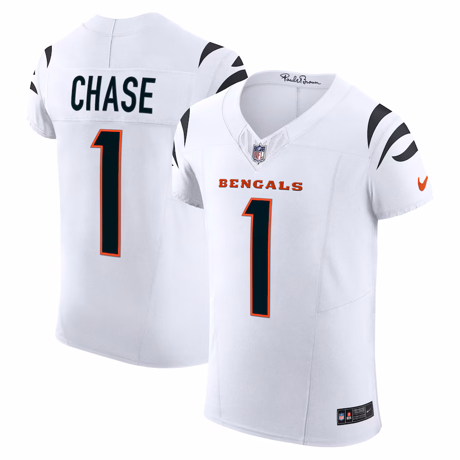 Men's Cincinnati Bengals Ja'Marr Chase Nike White  Vapor F.U.S.E. Elite Jersey - Jersey